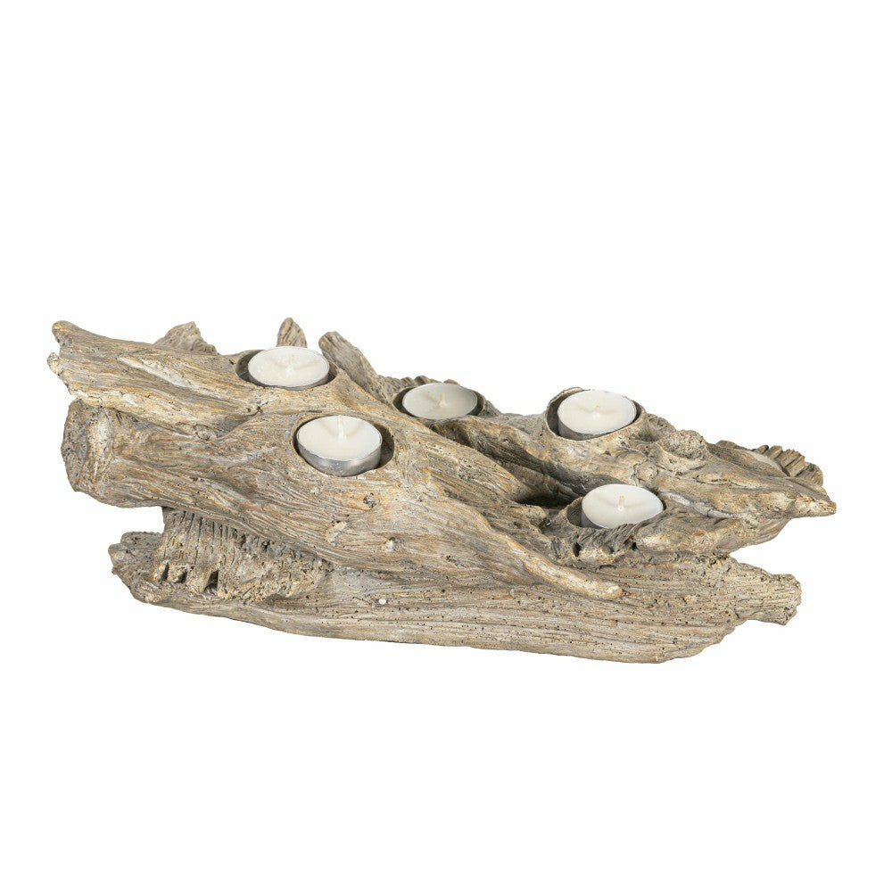 Plow & Hearth Resin Driftwood Hearth Candle Holder