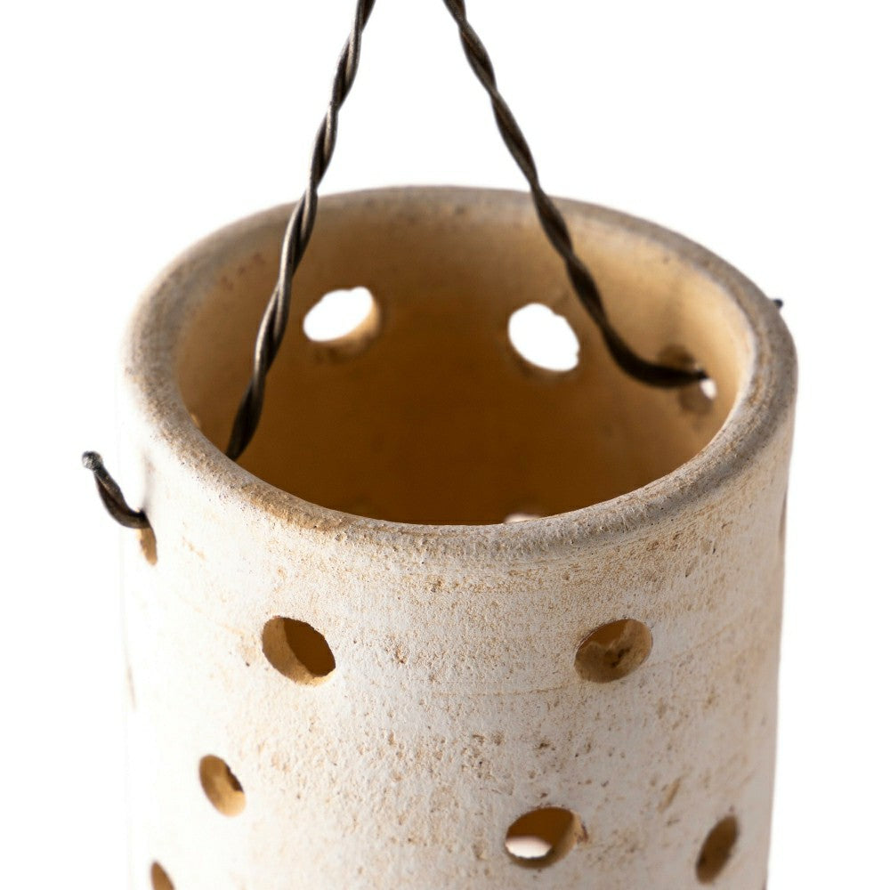 Plow & Hearth Clay Hanging Candle Lantern