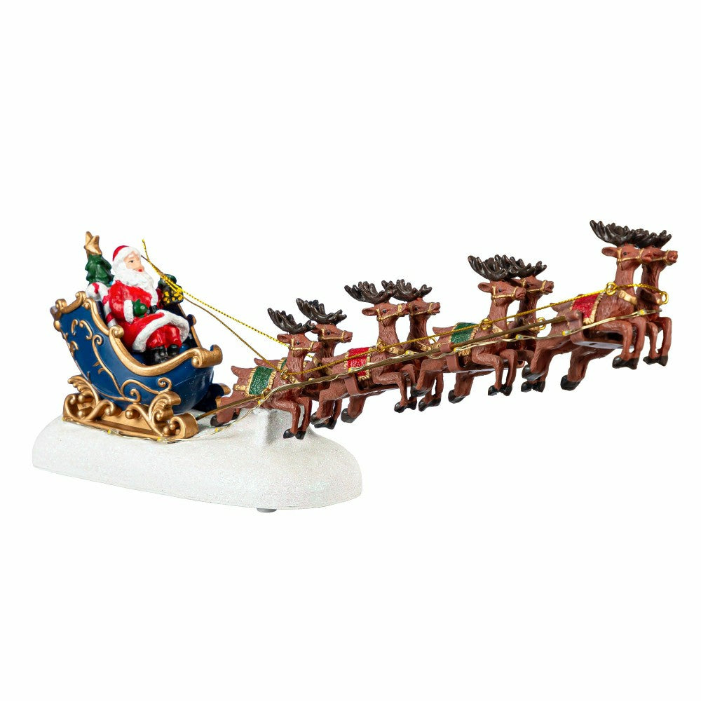 Plow & Hearth Heartfelt Cheer LED Table Decor Santa Sleigh Plastic Chasing Lights, 1