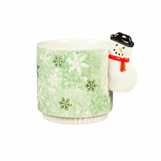 Plow & Hearth 15oz Ceramic Cup, Snowman Handle