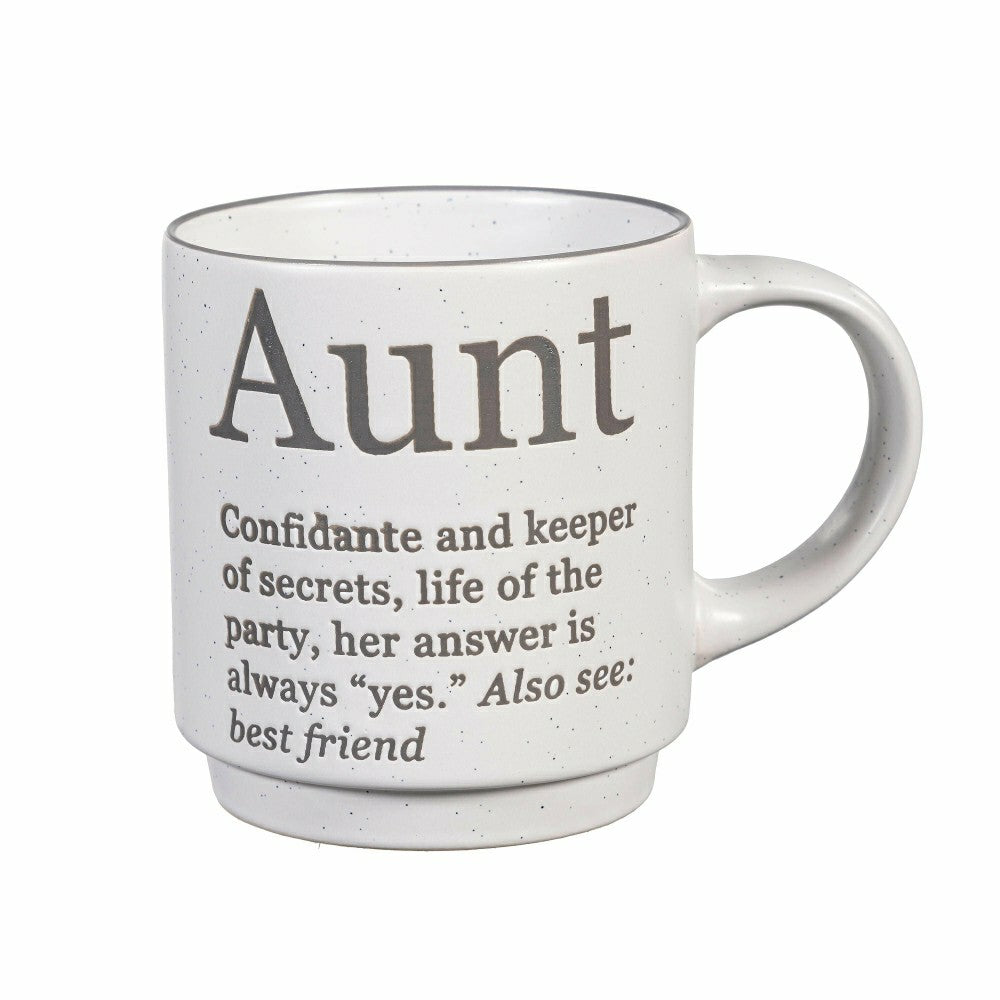 Plow & Hearth Heart of the Home Coffee Cup Funny Title Series Ceramic Cup, Aunt, 12o