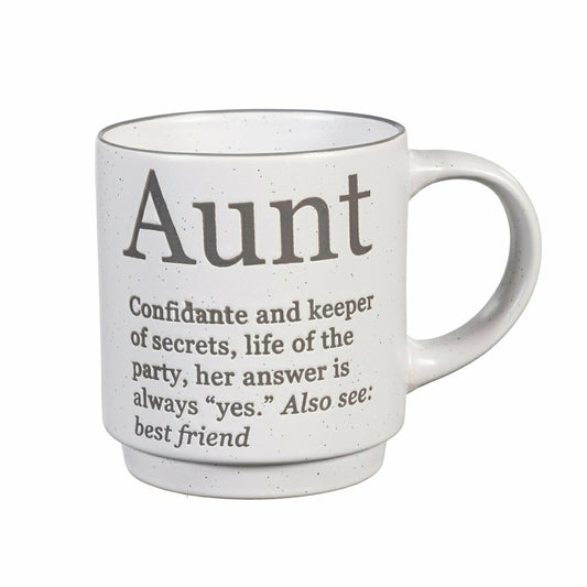 Plow & Hearth Heart of the Home Coffee Cup Funny Title Series Ceramic Cup, Aunt, 12o
