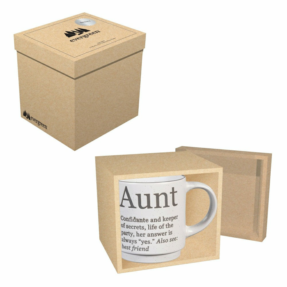 Plow & Hearth Heart of the Home Coffee Cup Funny Title Series Ceramic Cup, Aunt, 12o