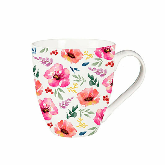 Plow & Hearth Pastels of Nature Ceramic Cup O' Java, 17oz, Gift Box
