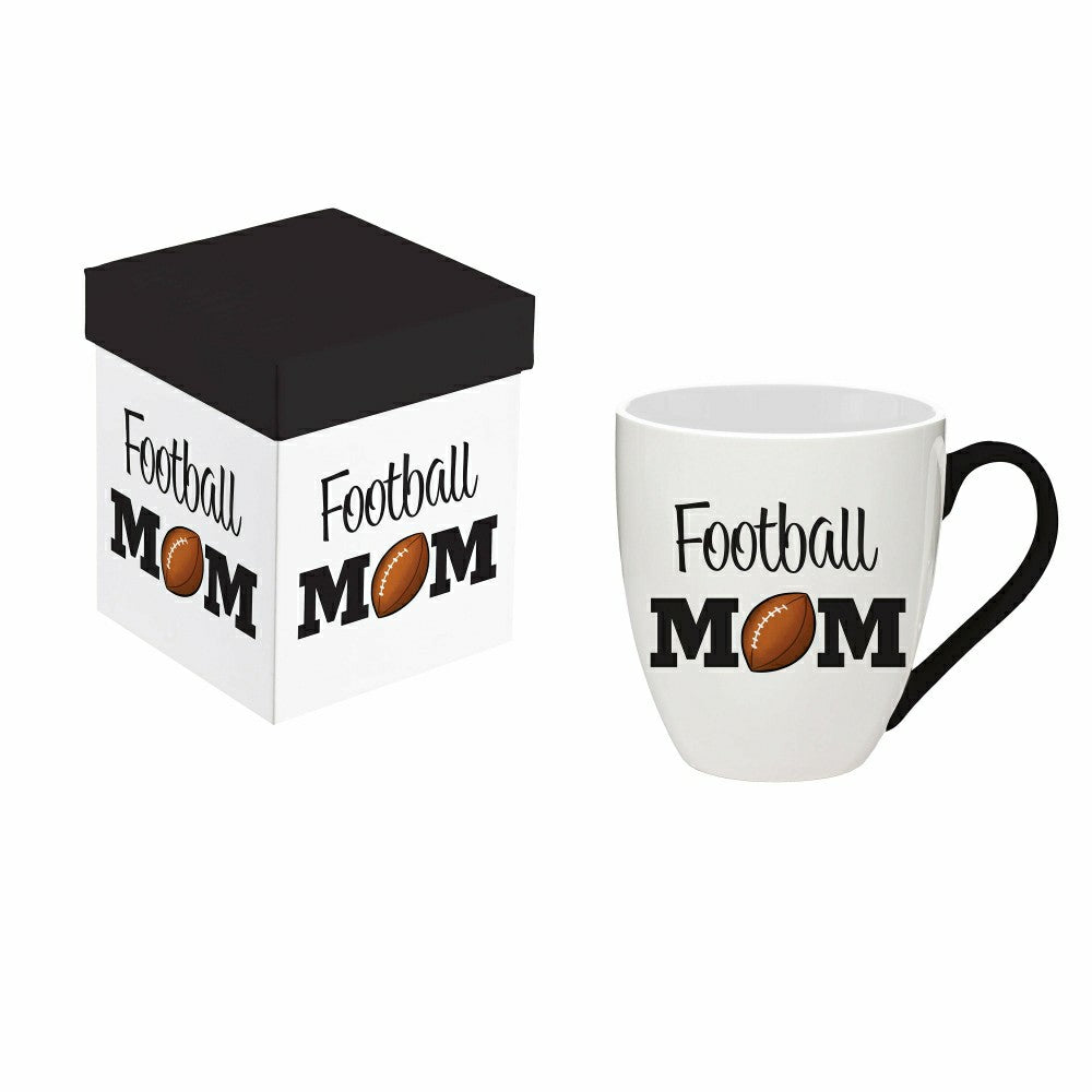 Plow & Hearth Red, White, & Bloom Sports Coffee Cup Ceramic Cup O' Java, Football Mo