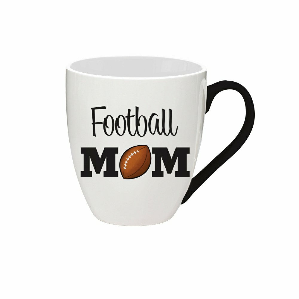 Plow & Hearth Red, White, & Bloom Sports Coffee Cup Ceramic Cup O' Java, Football Mo