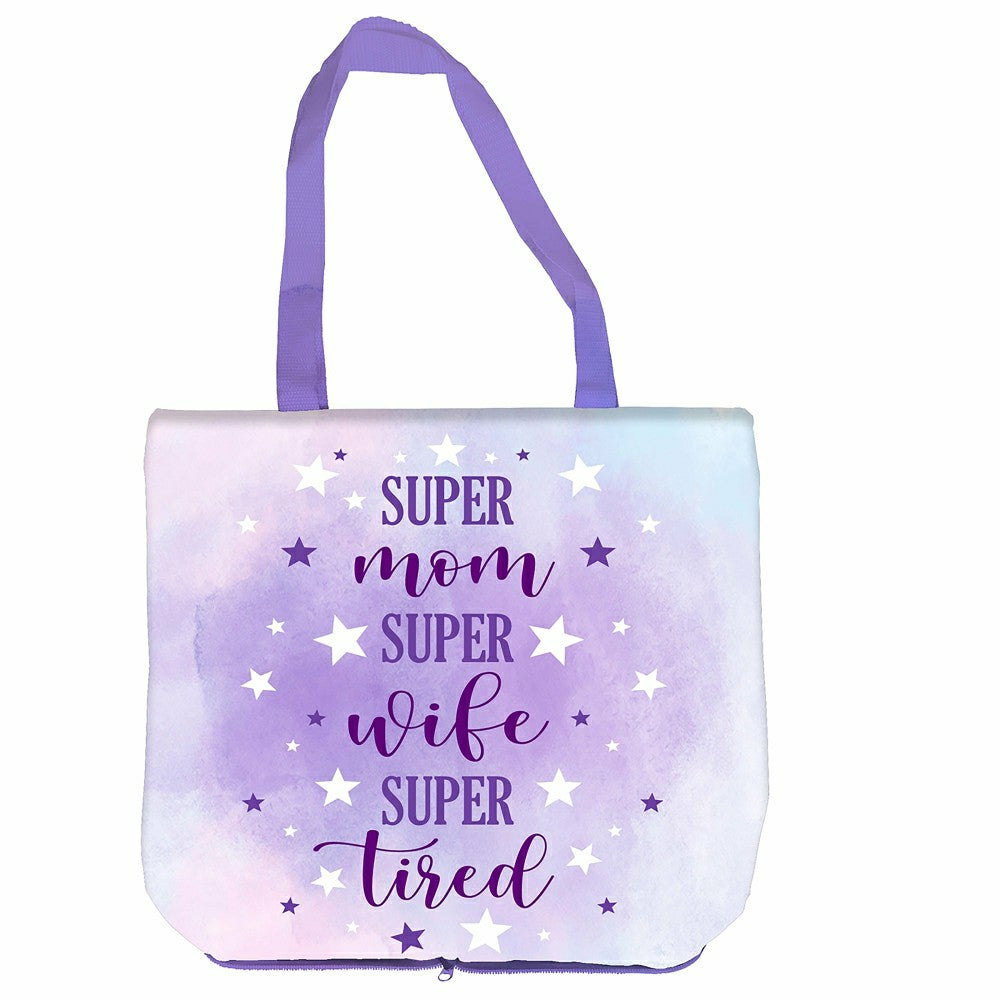 Plow & Hearth Super Mom Super Wife Super Tired Ceramic Perfect Cup and Compact Tote