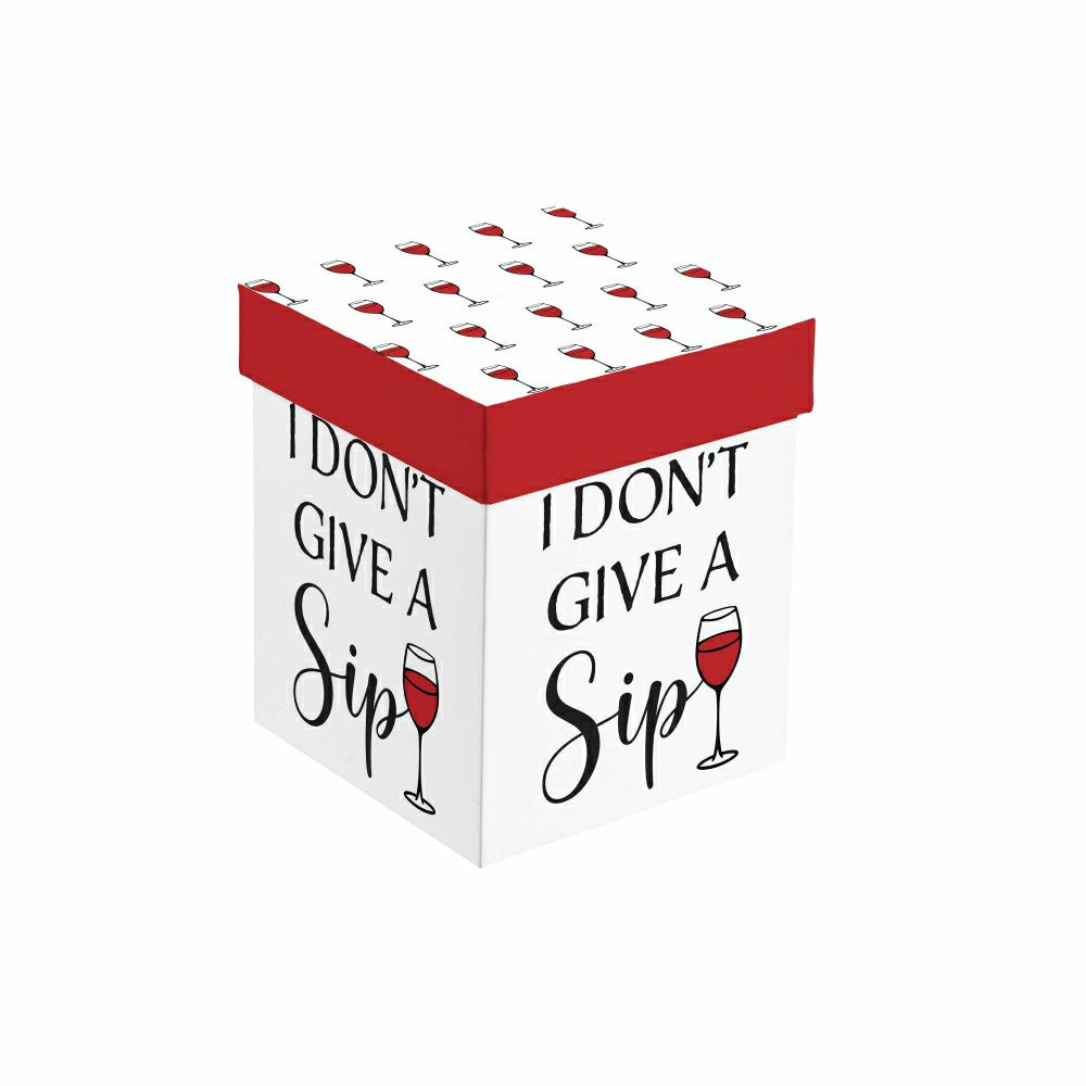 Plow & Hearth Just for Laughs Wine Glass Stemless, "I Don't Give A Sip", 17oz, Gift