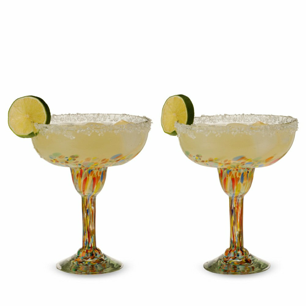 Plow & Hearth Segunda Vida Artistico Margarita Glasses