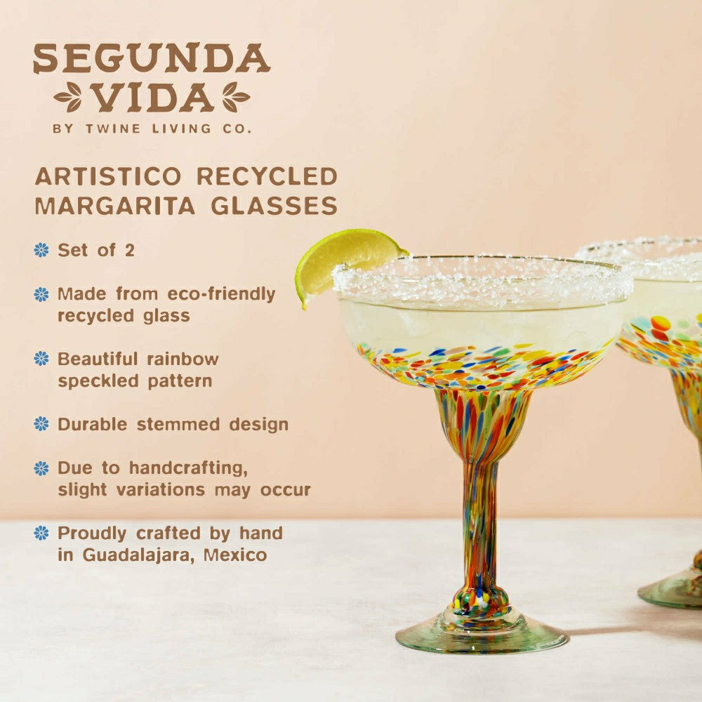 Plow & Hearth Segunda Vida Artistico Margarita Glasses