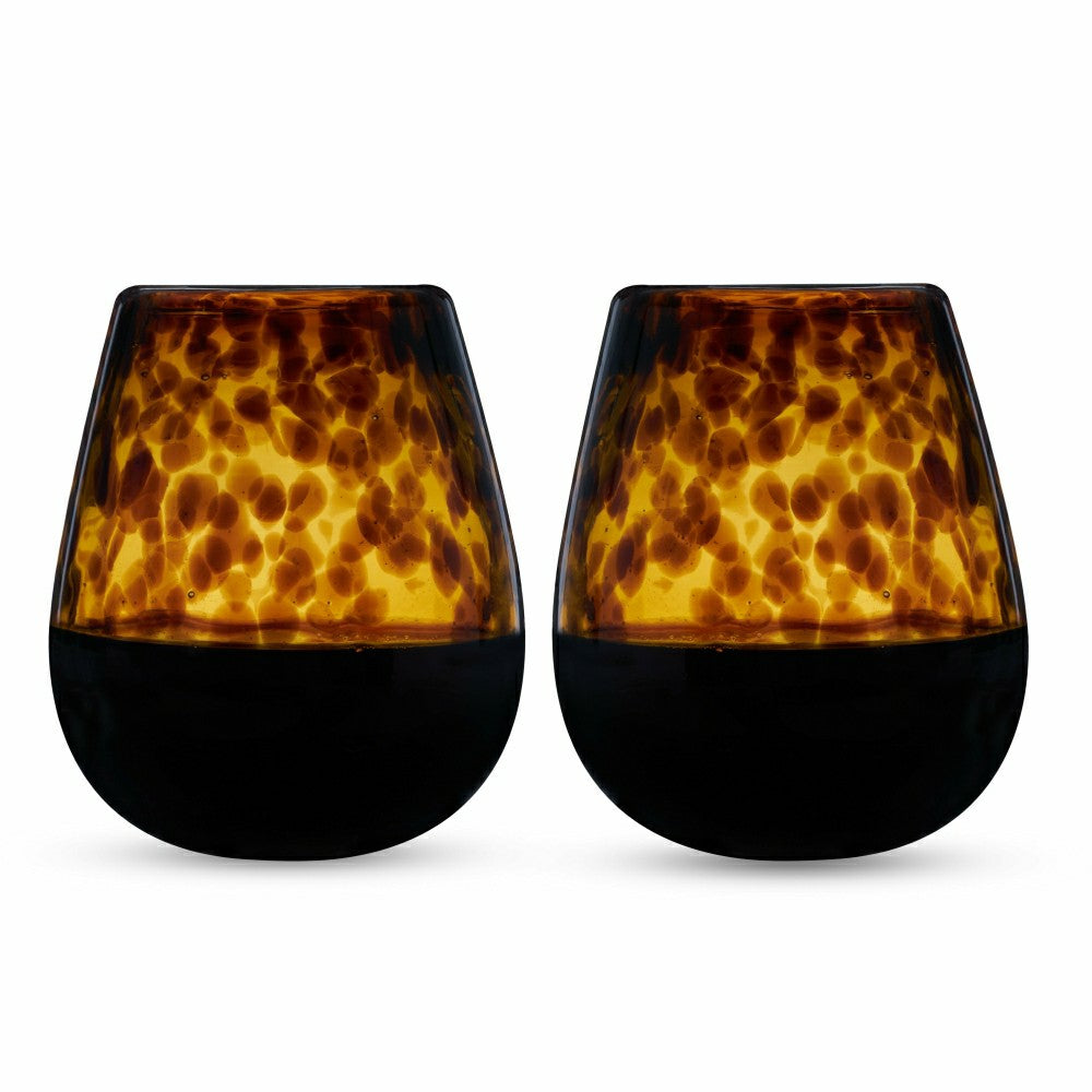 Plow & Hearth Segunda Vida Tortuga Stemless Wine Glasses