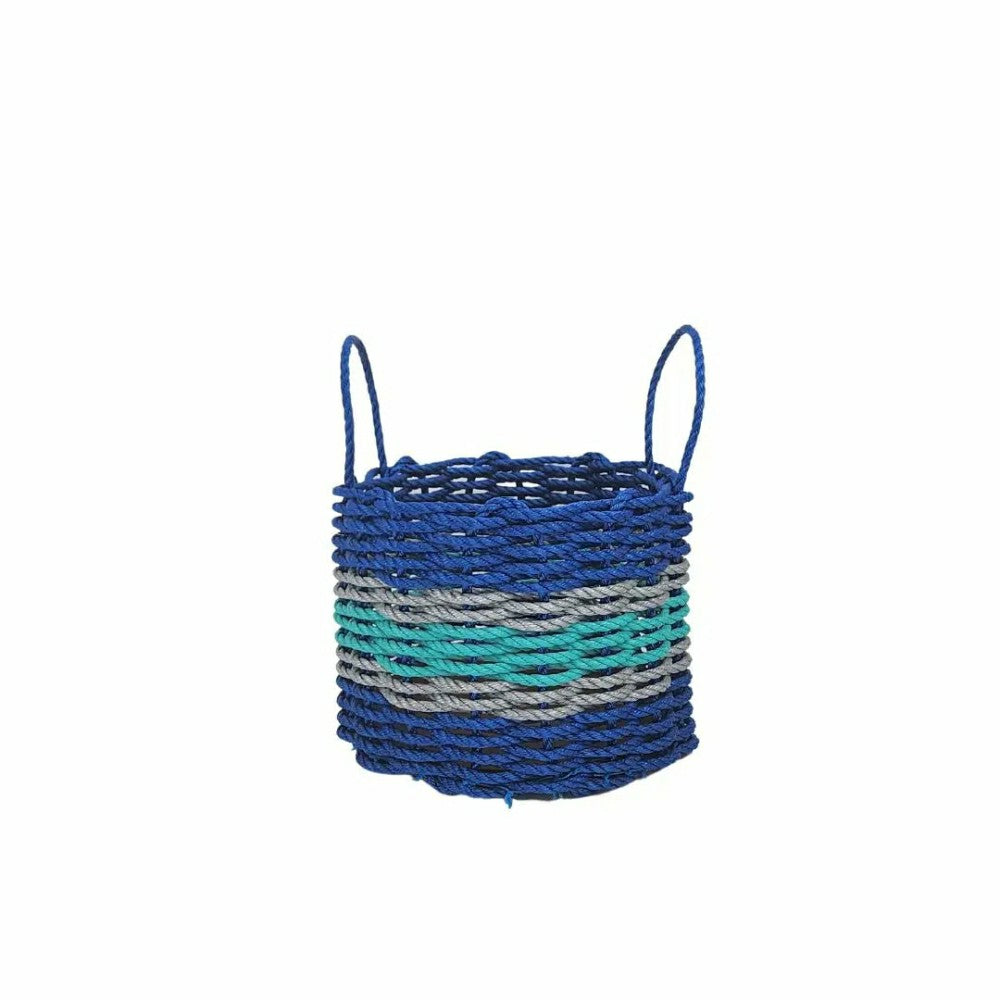 Plow & Hearth Authentic Maine Lobster Rope Storage Basket Blue and Teal with light G