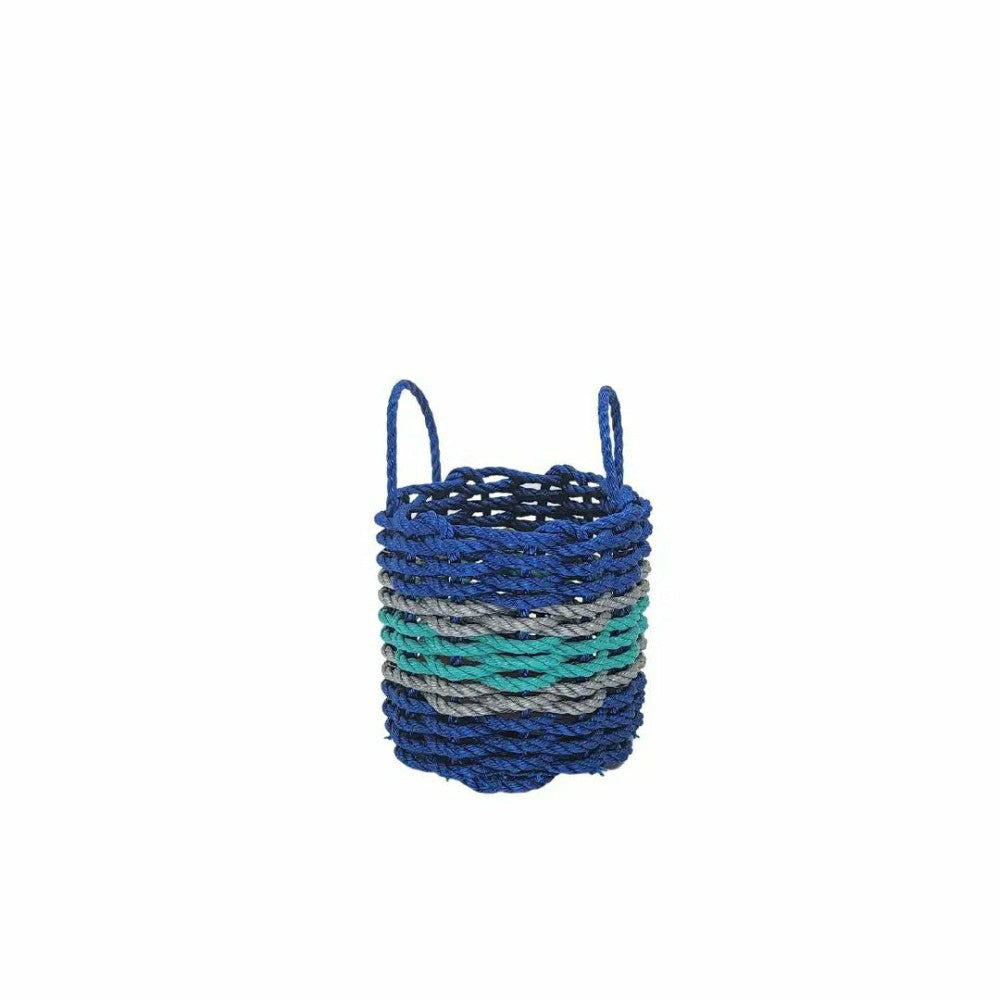 Plow & Hearth Authentic Maine Lobster Rope Storage Basket Blue and Teal with light G