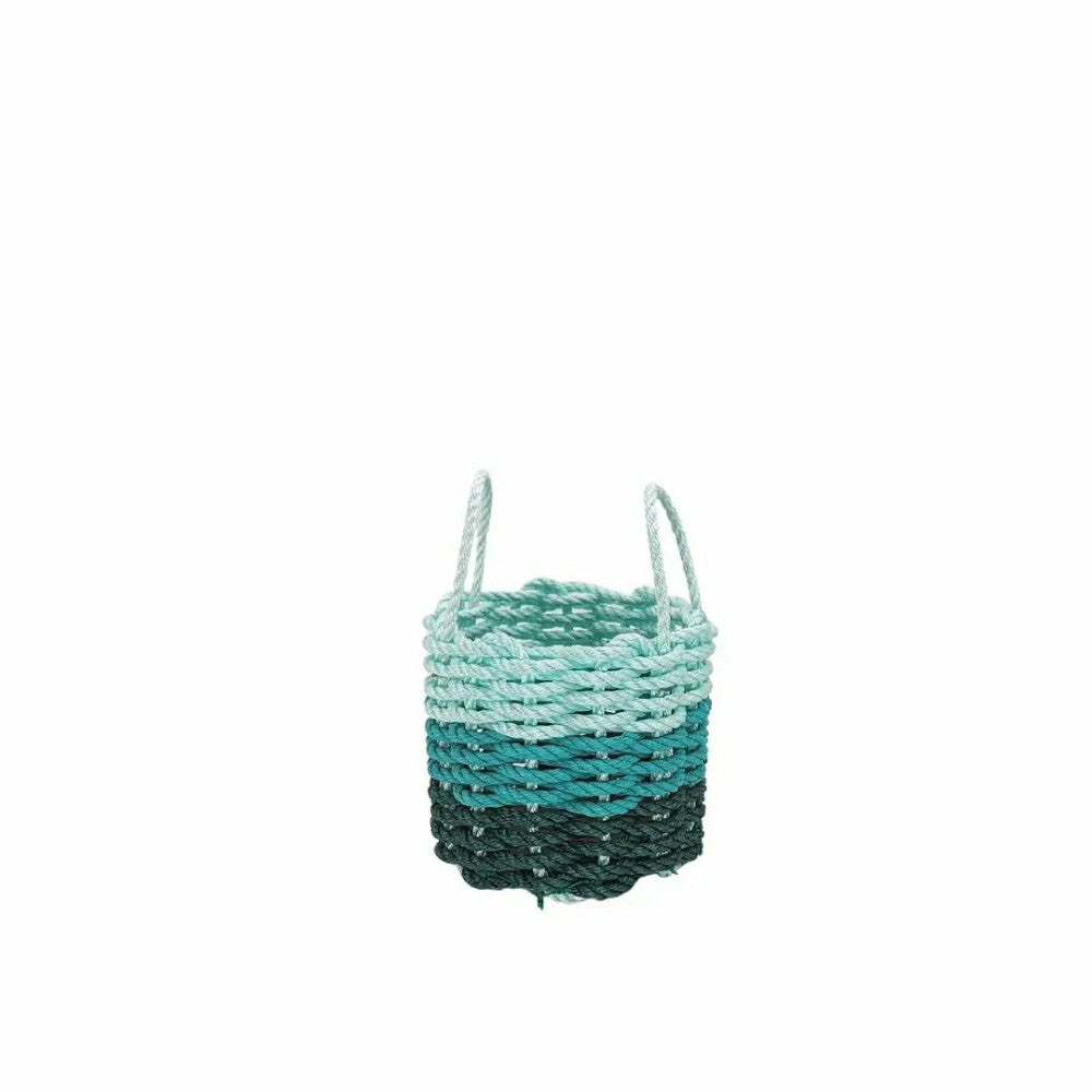 Plow & Hearth Lobster Rope Storage Basket Hunter Green, Teal, Seafoam