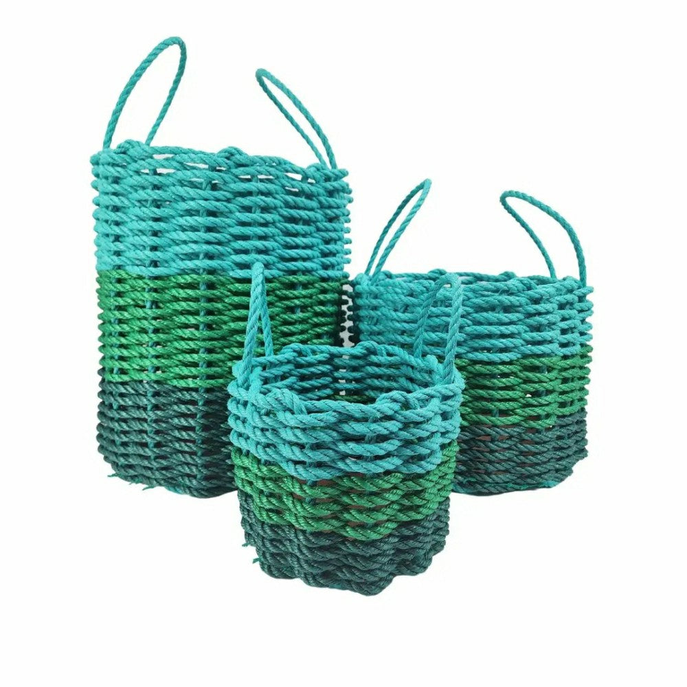 Plow & Hearth Green Ombre Rope Storage Basket