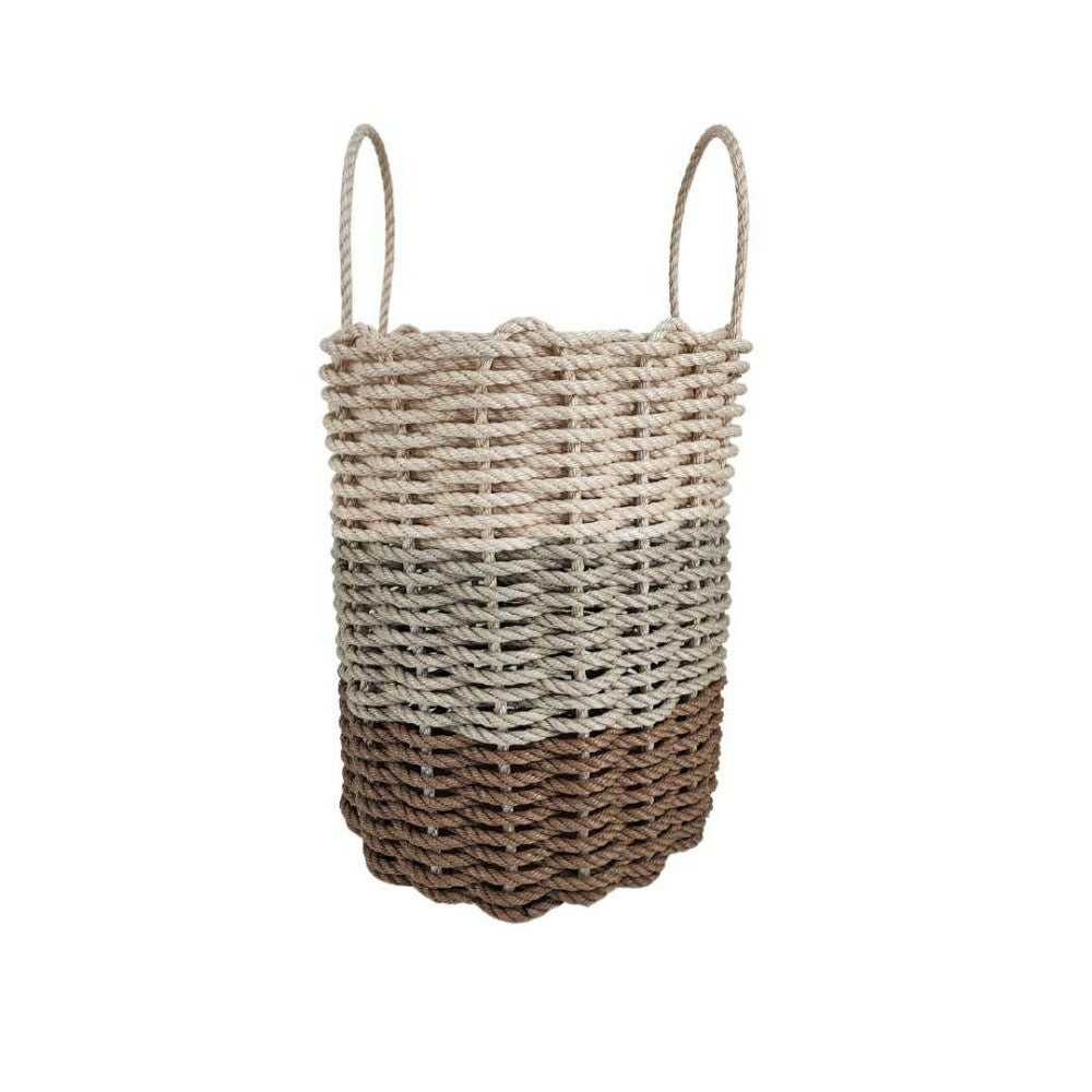 Plow & Hearth Brown, Tan, Light Tan Ombre Rope Basket