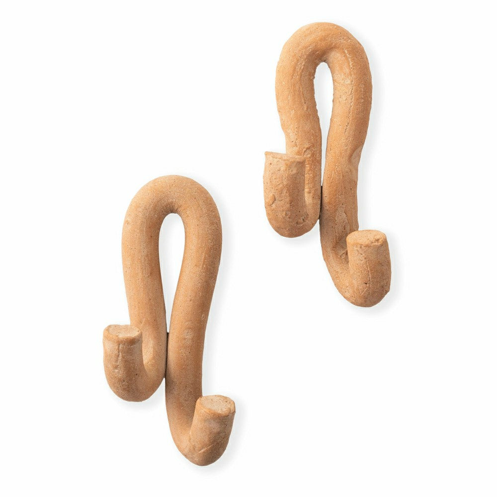 Plow & Hearth Clay Wall Hook, Set of 2