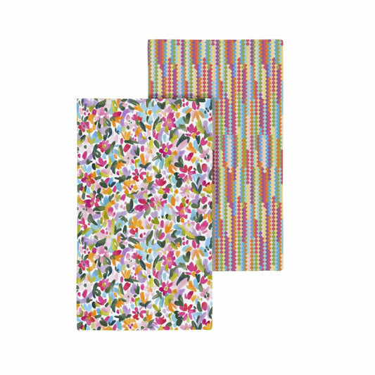 Plow & Hearth Hop Into Spring Kitchen Towel Quick Dry Waffle Weave Double-Sided, In
