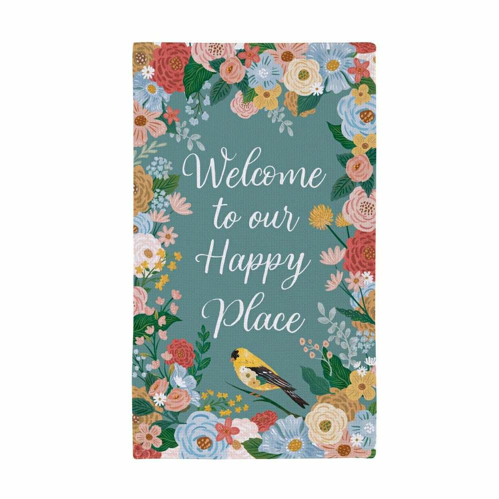 Plow & Hearth Cottage Garden Kitchen Towel Quick Dry Waffle Weave Double-Sided, Home