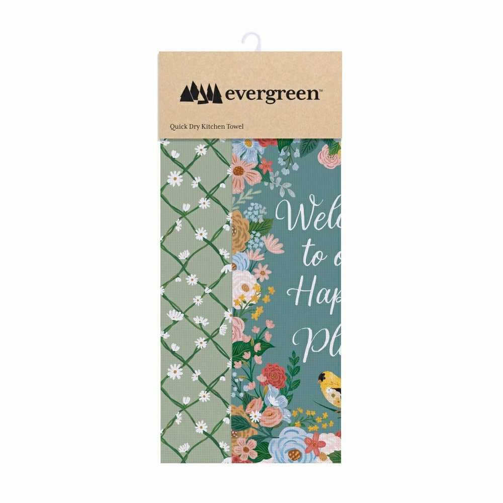 Plow & Hearth Cottage Garden Kitchen Towel Quick Dry Waffle Weave Double-Sided, Home