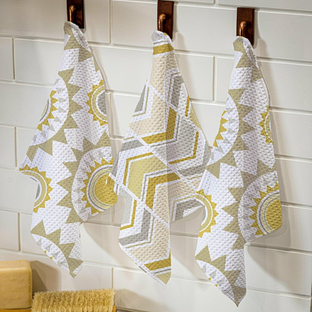 Plow & Hearth Sunrays Quick Dry Dish Cloth, Set of 3, 10" x 10"