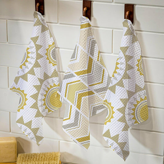 Plow & Hearth Sunrays Quick Dry Dish Cloth, Set of 3, 10" x 10"