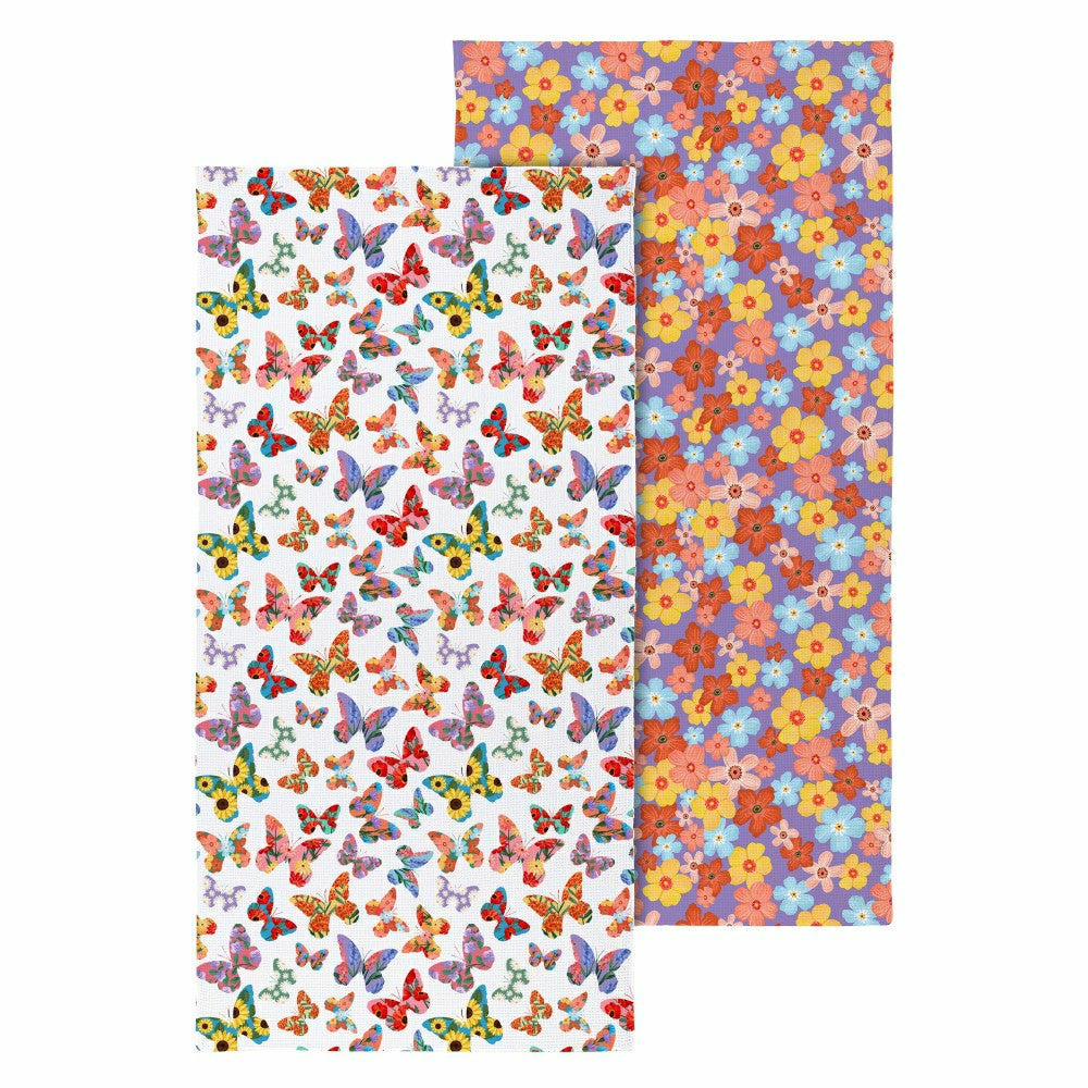 Plow & Hearth Cottage Garden Towel Quick Dry Waffle Weave with Matching Carrying Cas