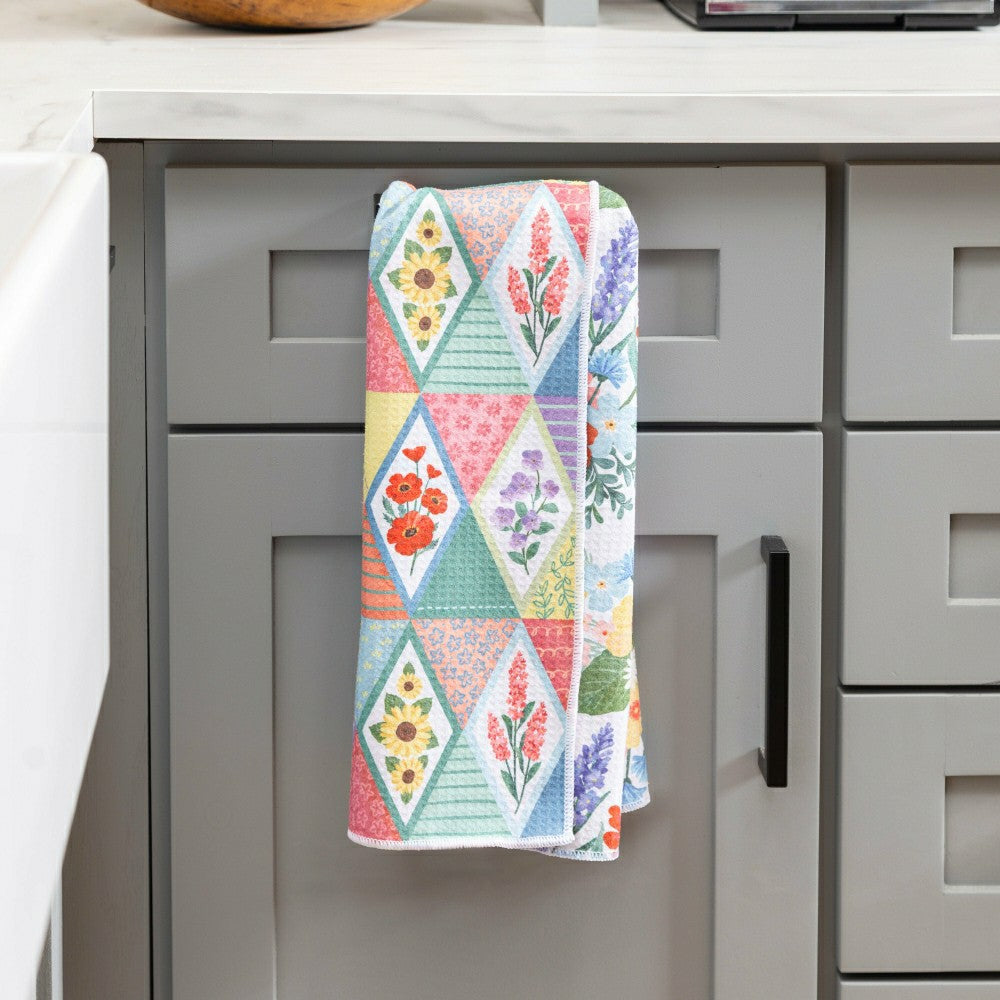 Plow & Hearth Cottage Garden Kitchen Towel Quick Dry Waffle Weave Double-Sided, 30"L