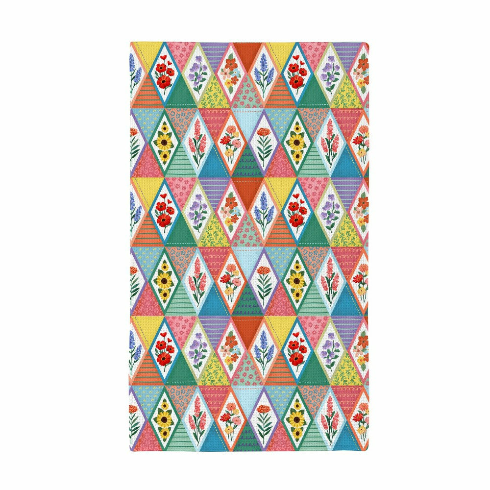 Plow & Hearth Cottage Garden Kitchen Towel Quick Dry Waffle Weave Double-Sided, 30"L