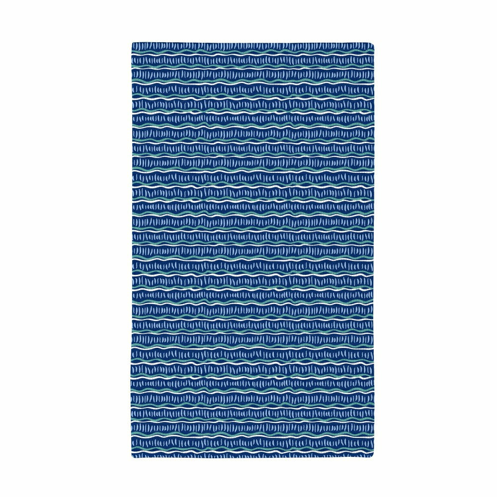 Plow & Hearth Seaside Retreat Kitchen Towel Quick Dry Waffle Weave Double-Sided, 30"