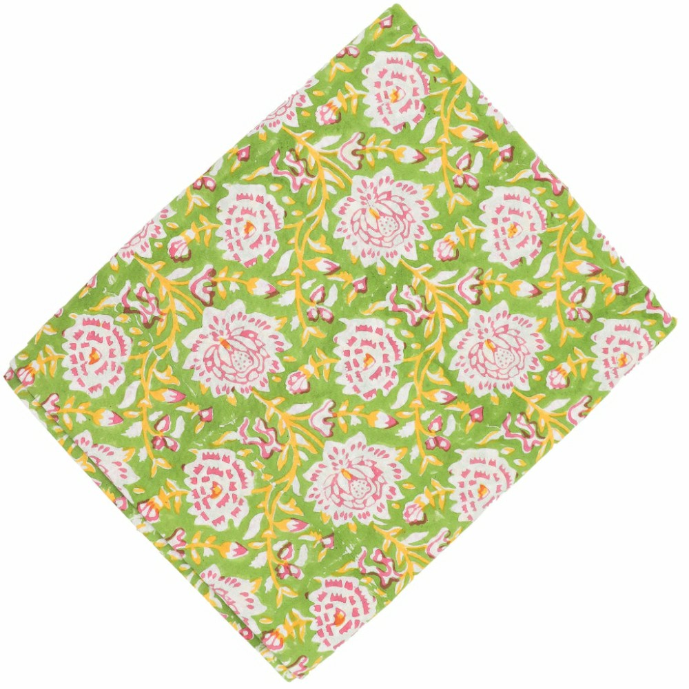Plow & Hearth Viviana Venetia Blooms Organic Cotton Tablecloth