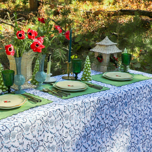 Plow & Hearth Eleanor Royal Blue Tablecloth