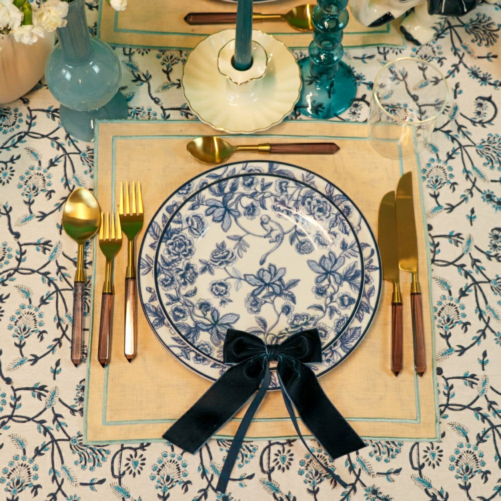 Plow & Hearth Eleanor Royal Blue Tablecloth