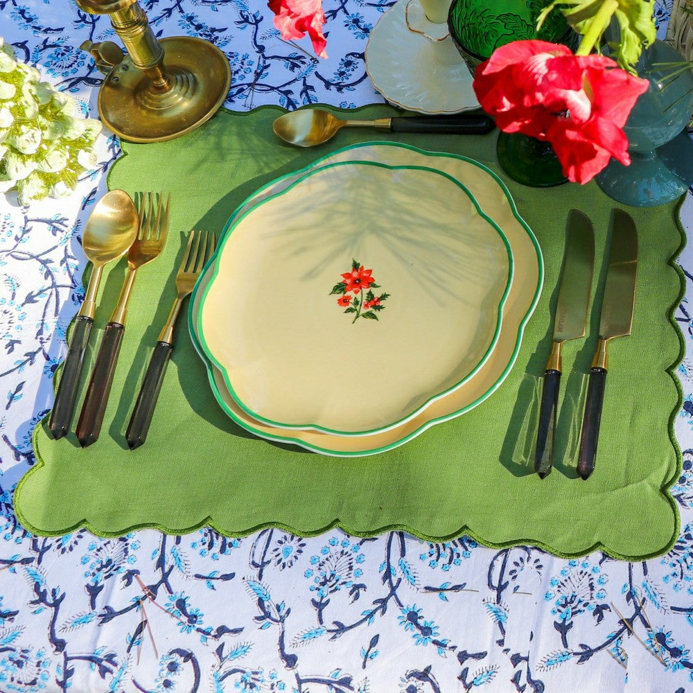 Plow & Hearth Eleanor Royal Blue Tablecloth