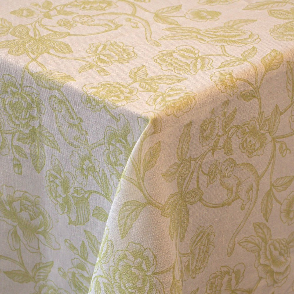 Plow & Hearth Ivory Flora Parlour Tablecloth
