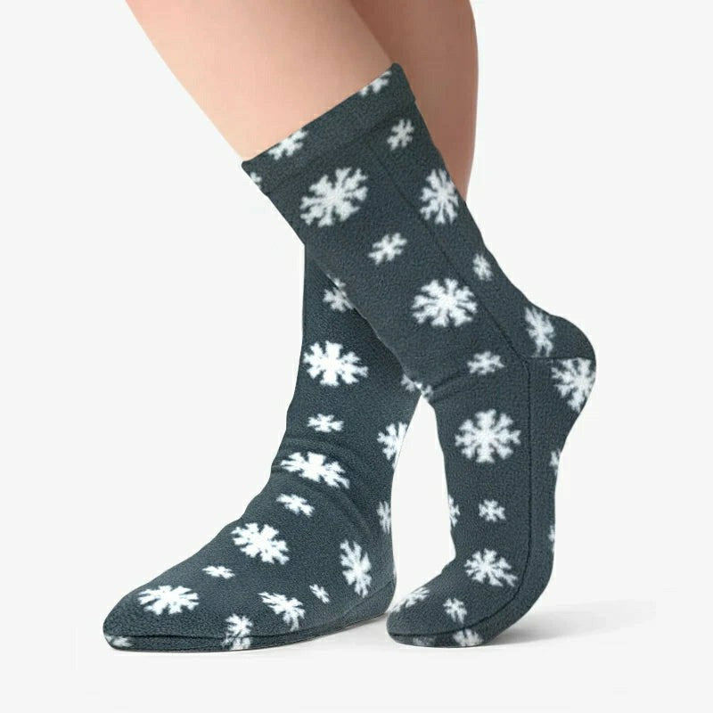 Plow & Hearth Polar Feet Adult Fleece Socks - Snow
