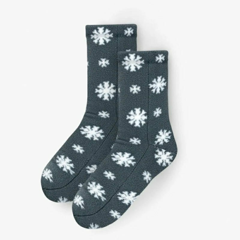 Plow & Hearth Polar Feet Adult Fleece Socks - Snow