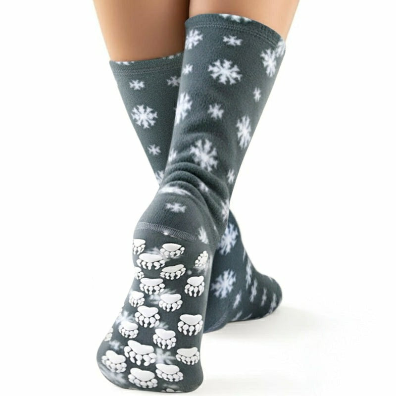 Plow & Hearth Polar Feet Adult Fleece Socks - Snow