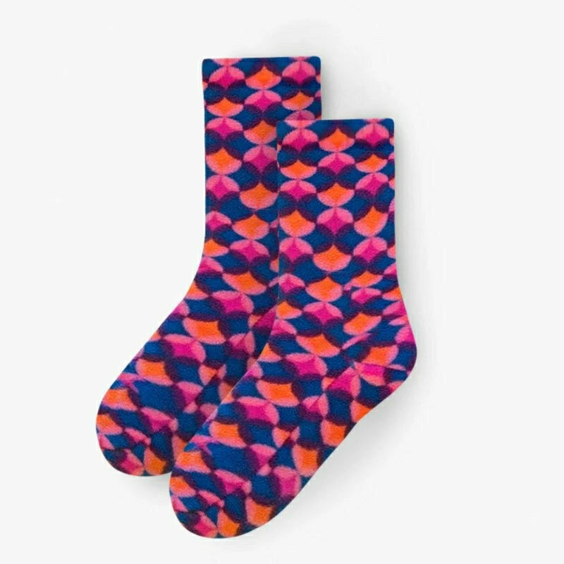 Plow & Hearth Polar Feet Adult Socks - Art Deco