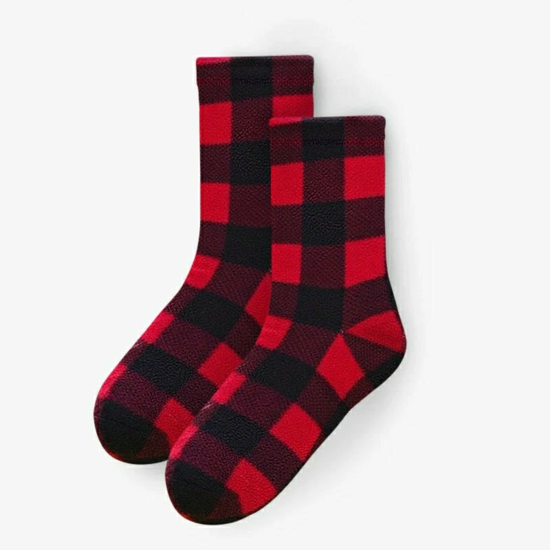 Plow & Hearth Polar Feet SUPER STRETCHY Fleece Socks - Lumberjack