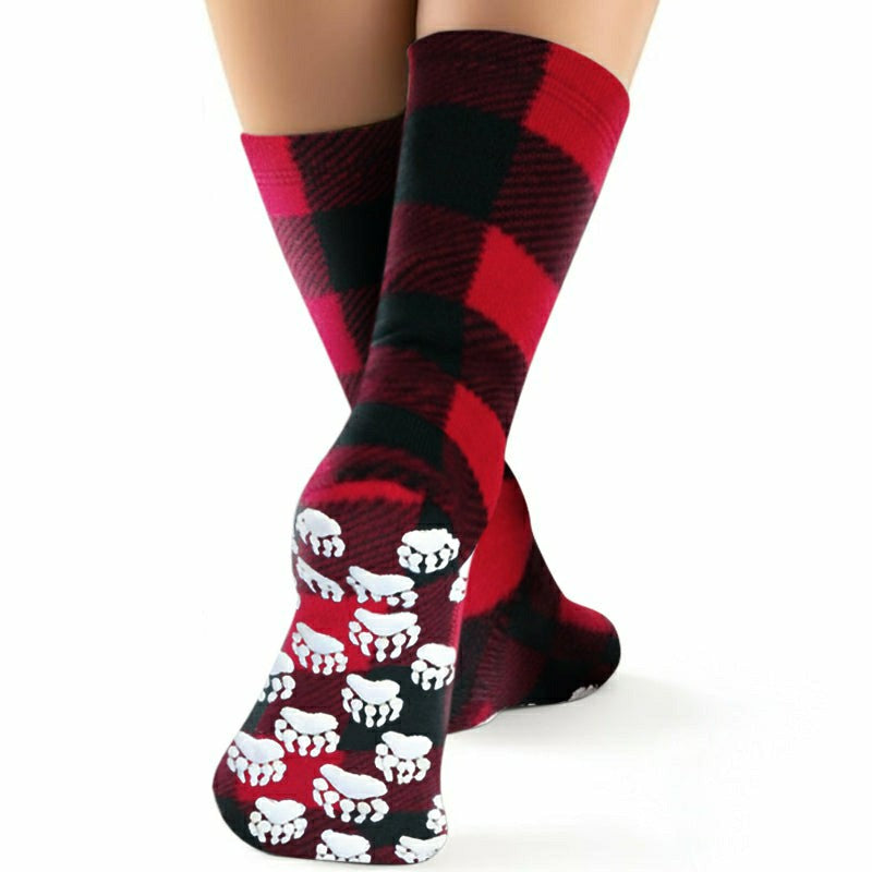 Plow & Hearth Polar Feet SUPER STRETCHY Fleece Socks - Lumberjack