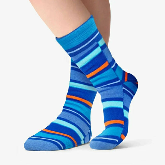 Plow & Hearth Polar Feet Fleece Socks - Jazz Stripes
