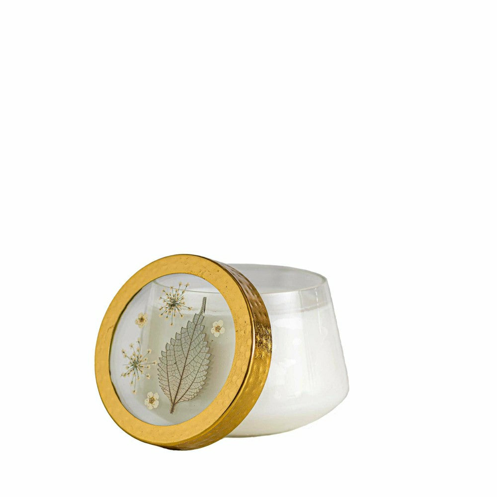 Plow & Hearth Forest Medium Pressed Floral Candle
