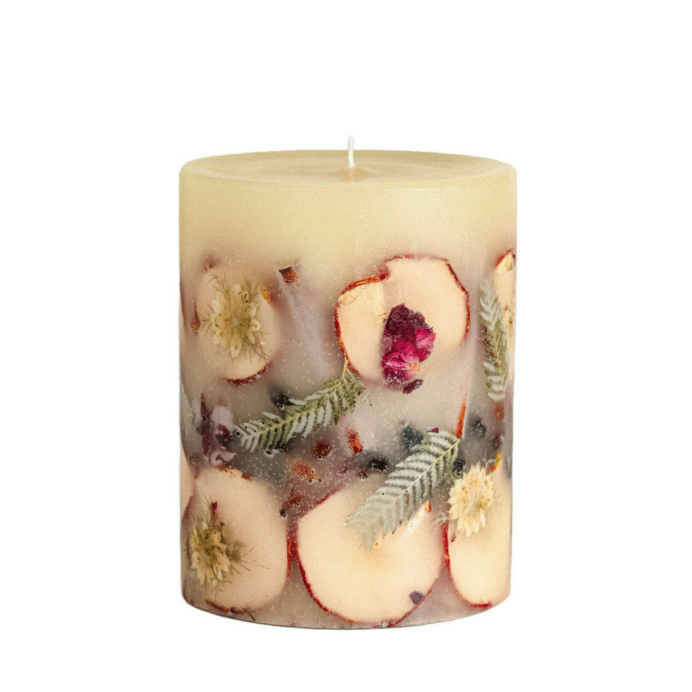 Plow & Hearth Spicy Apple Medium Round Botanical Candle