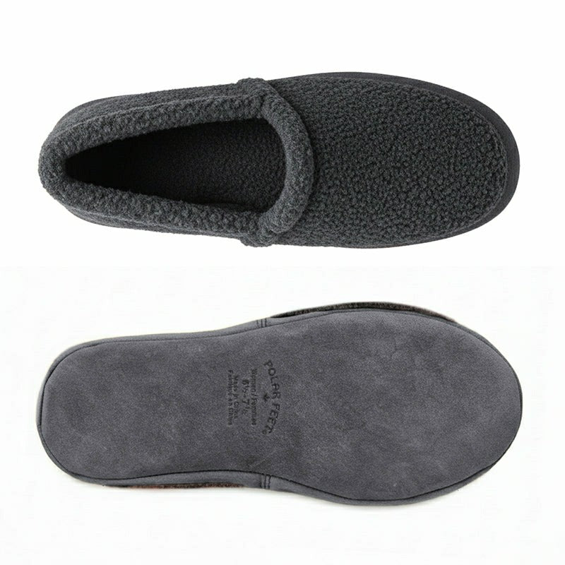 Plow & Hearth Polar Feet Men's Perfect Mocs - Grey Berber