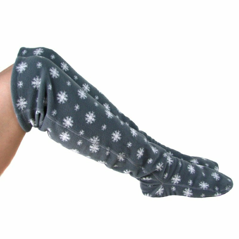 Plow & Hearth Over The Knee Fleece Socks - Snow
