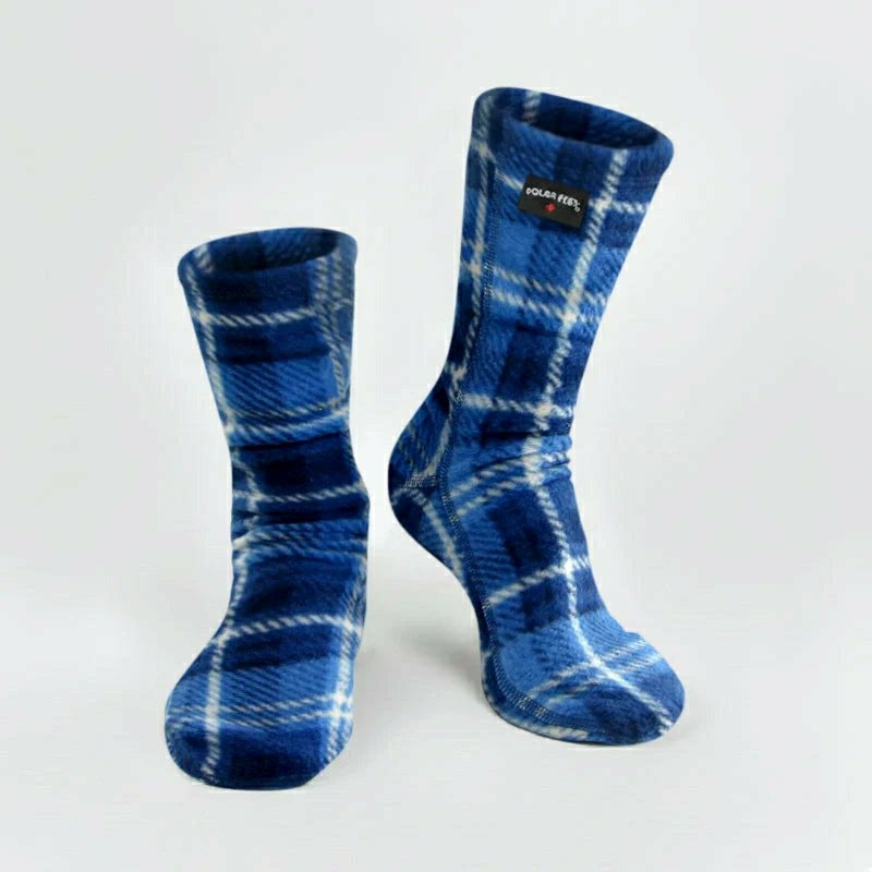 Plow & Hearth Polar Feet SUPER STRETCHY Fleece Socks - Flannel