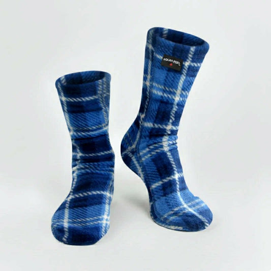 Plow & Hearth Polar Feet SUPER STRETCHY Fleece Socks - Flannel
