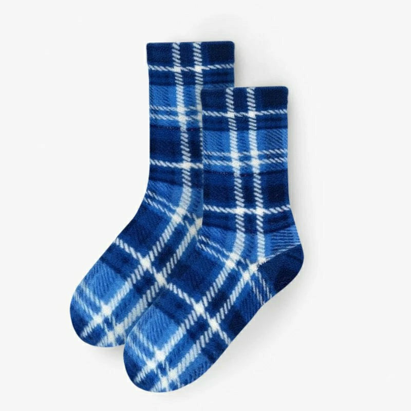 Plow & Hearth Polar Feet SUPER STRETCHY Fleece Socks - Flannel