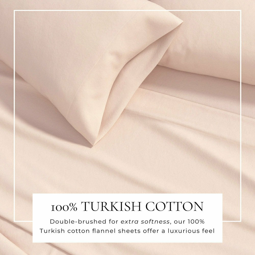 Plow & Hearth 4-Piece Cotton Solid Flannel Sheet - Nordic Collection